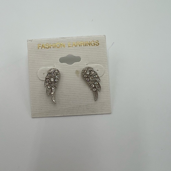 Angel Wings EARRINGS / Crystal Accented. NWT - Picture 2 of 6